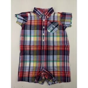 Ralph Lauren Plaid Romper - 6-9 Months